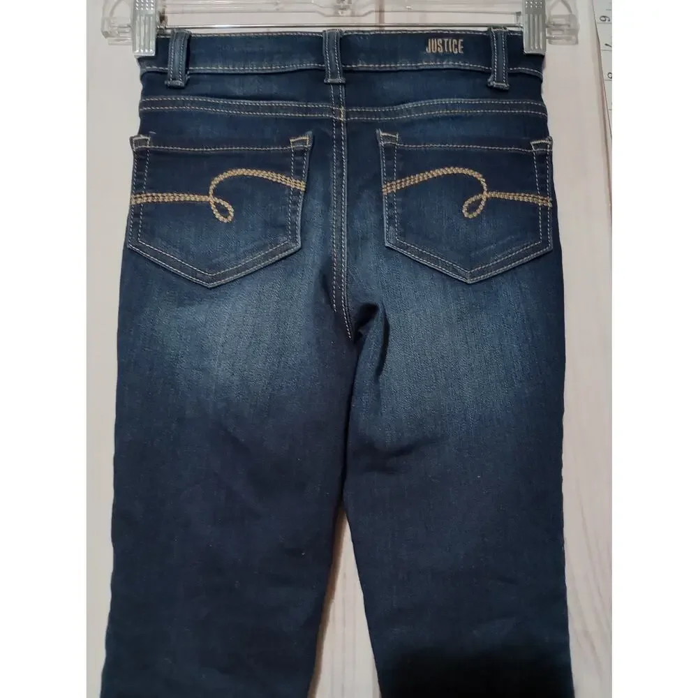 Justice Jegging Jeans Girls 10 Slim‎ Mid Rise Skinny Stretch Denim Youth Pants